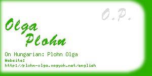 olga plohn business card